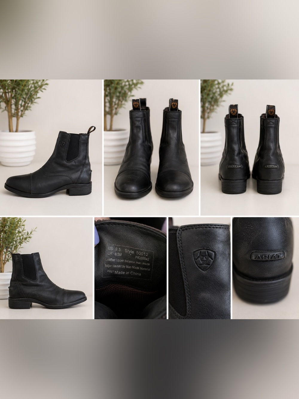 Ariat Black Leather Chelsea Ankle Boots | Women’s 9.5 | Classic Equestrian Style - Picture 3 of 3